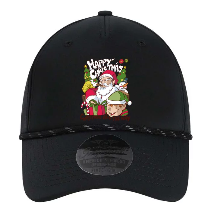 Santa Smoking Design Christmas All The Way Funny Performance The Dyno Cap