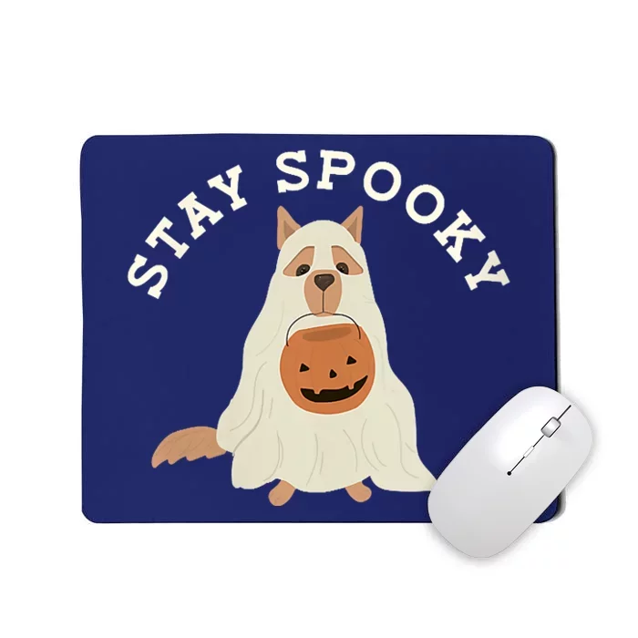 Stay Spooky Dog With Pumpkin Horror Lover Gifts Mousepad