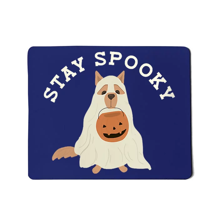 Stay Spooky Dog With Pumpkin Horror Lover Gifts Mousepad