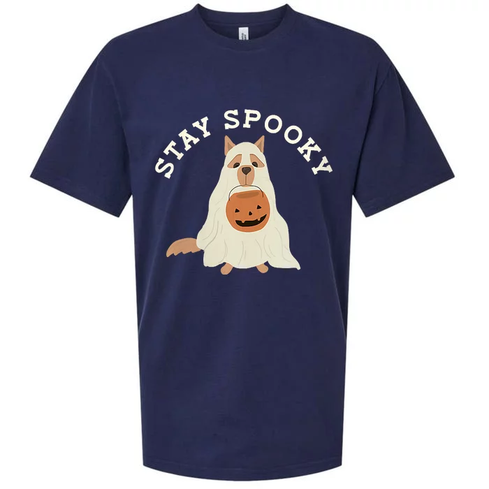 Stay Spooky Dog With Pumpkin Horror Lover Gifts Sueded Cloud Jersey T-Shirt