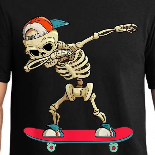 Skeleton Skateboard Dabbing Skate Skeleton TShirt Pajama Set