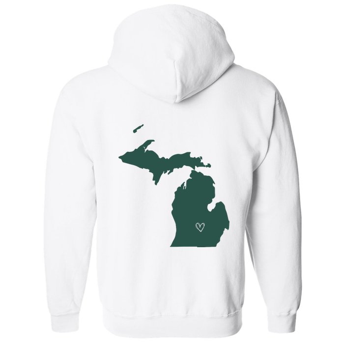 Spartan Strong East Lansing Front & Back Full Zip Hoodie