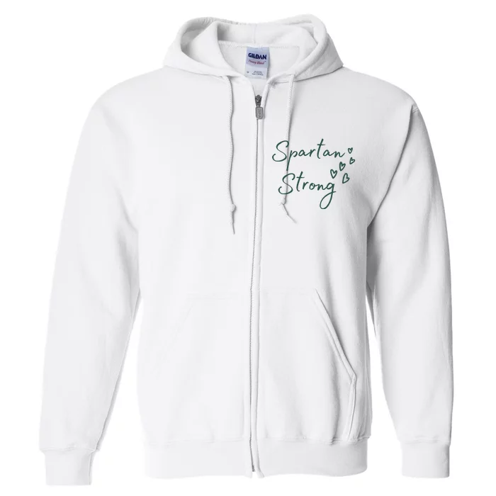 Spartan Strong East Lansing Front & Back Full Zip Hoodie