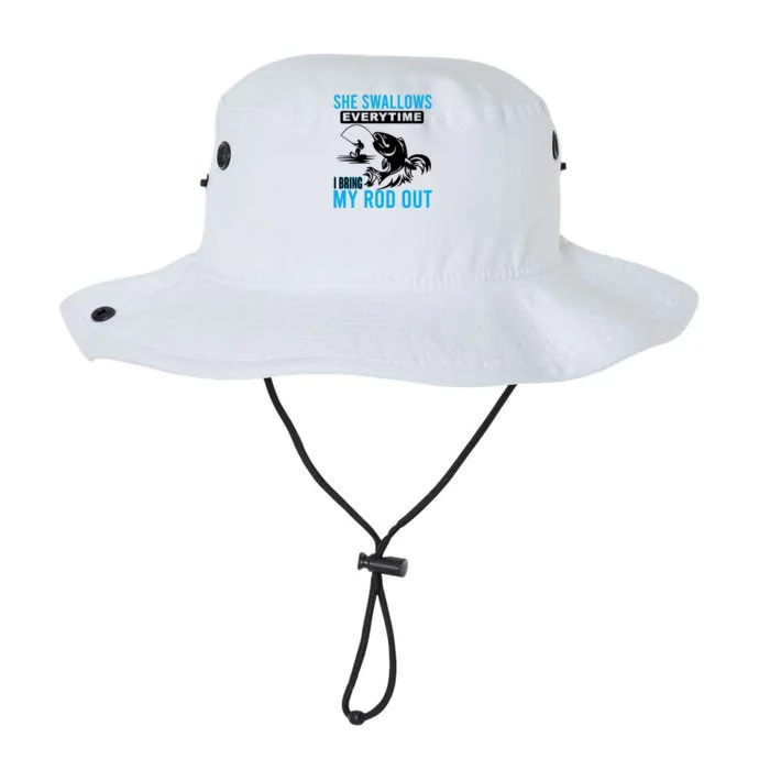 She Swallows Every Time I Bring Out My Rod Funny Fishing Legacy Cool Fit Booney Bucket Hat