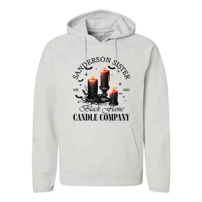 Sanderson Sisters Est 1693 Candle Company Halloween Bad Witches Vibes Performance Fleece Hoodie