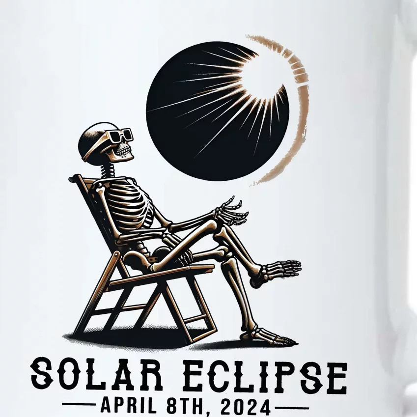 Skeleton Solar Eclipse April 8th 2024 America Black Color Changing Mug