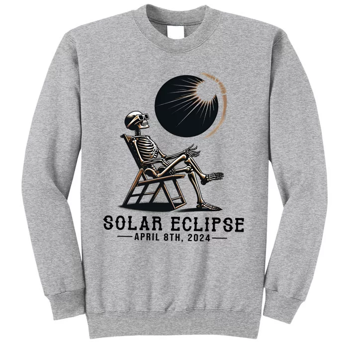 Skeleton Solar Eclipse April 8th 2024 America Tall Sweatshirt