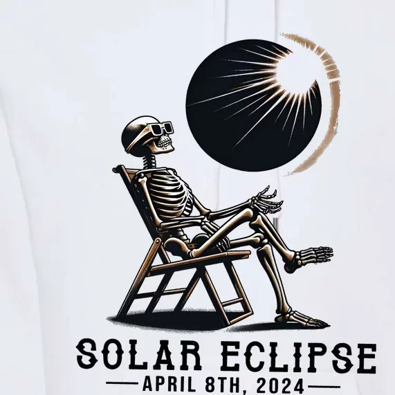 Skeleton Solar Eclipse April 8th 2024 America Premium Hoodie