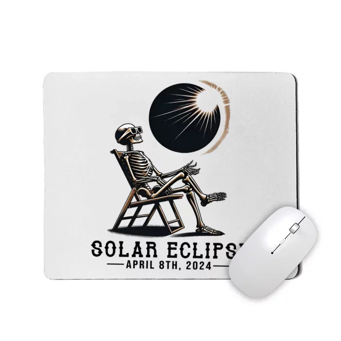 Skeleton Solar Eclipse April 8th 2024 America Mousepad