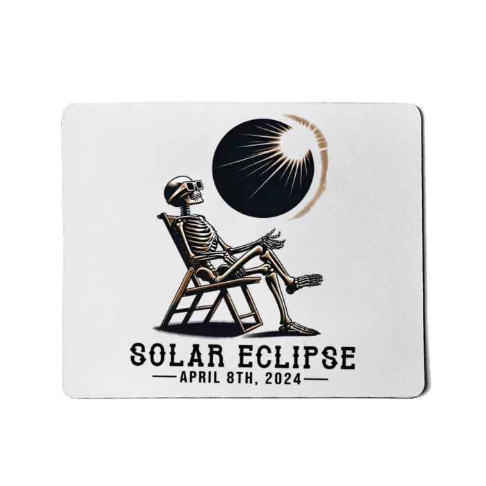 Skeleton Solar Eclipse April 8th 2024 America Mousepad