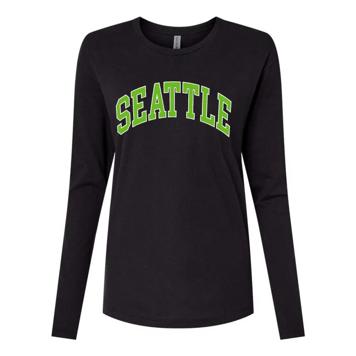 Seattle Womens Cotton Relaxed Long Sleeve T-Shirt