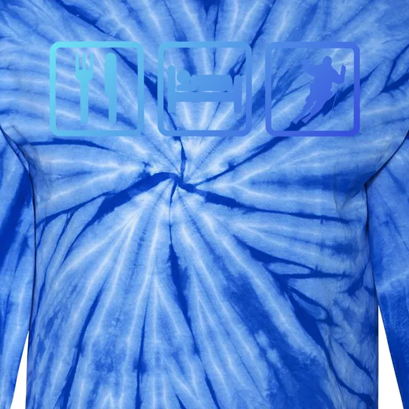 Ski Slopes Eat Sleep Skiing Downhill Ski Funny Gift Tie-Dye Long Sleeve Shirt