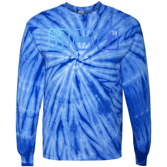 Ski Slopes Eat Sleep Skiing Downhill Ski Funny Gift Tie-Dye Long Sleeve Shirt