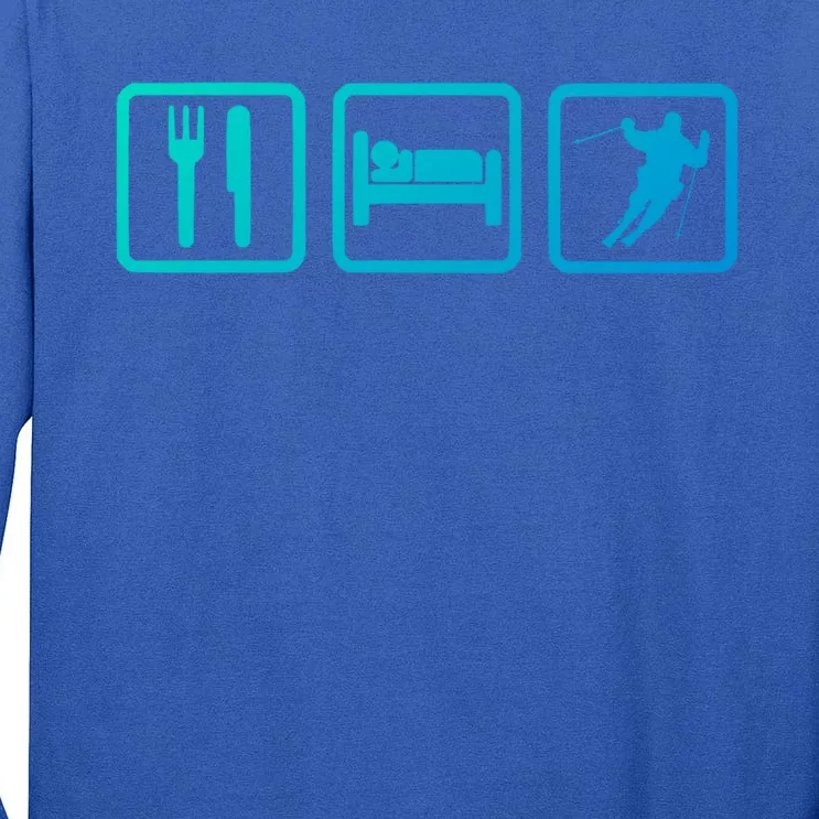 Ski Slopes Eat Sleep Skiing Downhill Ski Funny Gift Tall Long Sleeve T-Shirt