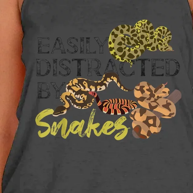 Snake Serpent Easily Distracted By Snakes Women's Knotted Racerback Tank