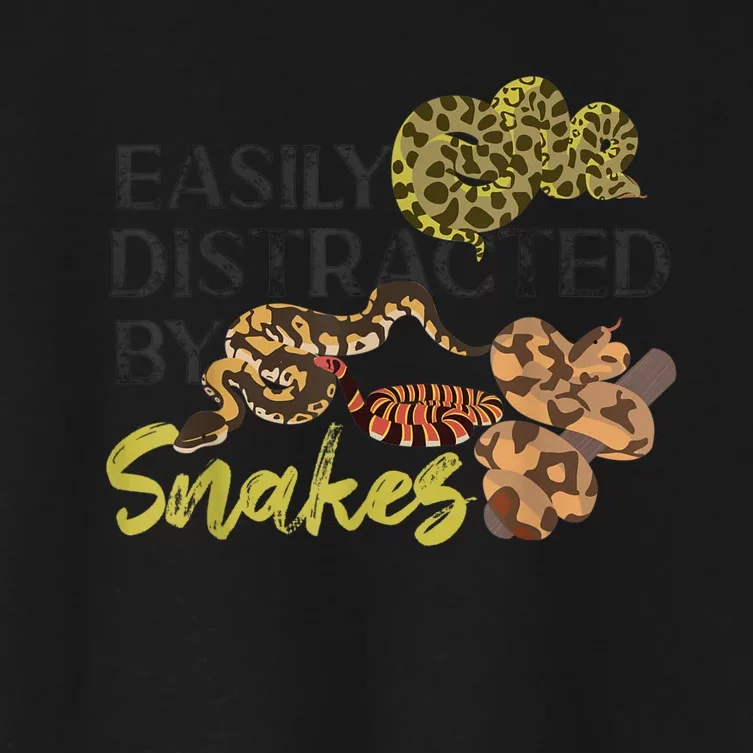 Snake Serpent Easily Distracted By Snakes Women's Crop Top Tee