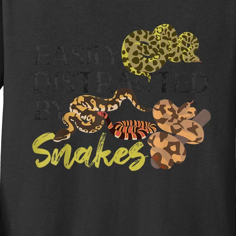 Snake Serpent Easily Distracted By Snakes Kids Long Sleeve Shirt