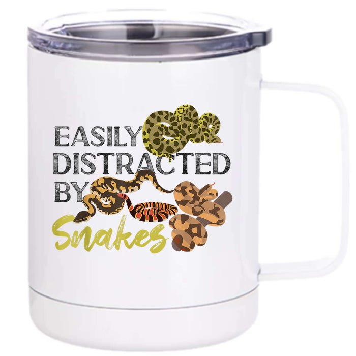 Snake Serpent Easily Distracted By Snakes Front & Back 12oz Stainless Steel Tumbler Cup