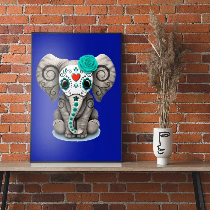 Sugar Skull Elephant Day Of The Dead Halloween Gift Poster