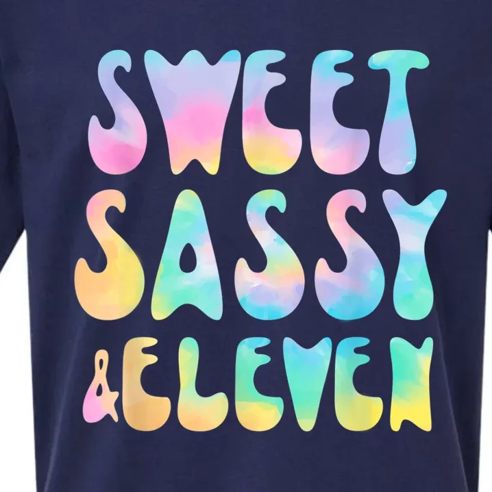 Sweet Sassy & Eleven 11th Birthday Girl Tie Dye 11 Year Old Sueded Cloud Jersey T-Shirt