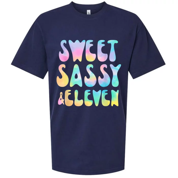 Sweet Sassy & Eleven 11th Birthday Girl Tie Dye 11 Year Old Sueded Cloud Jersey T-Shirt