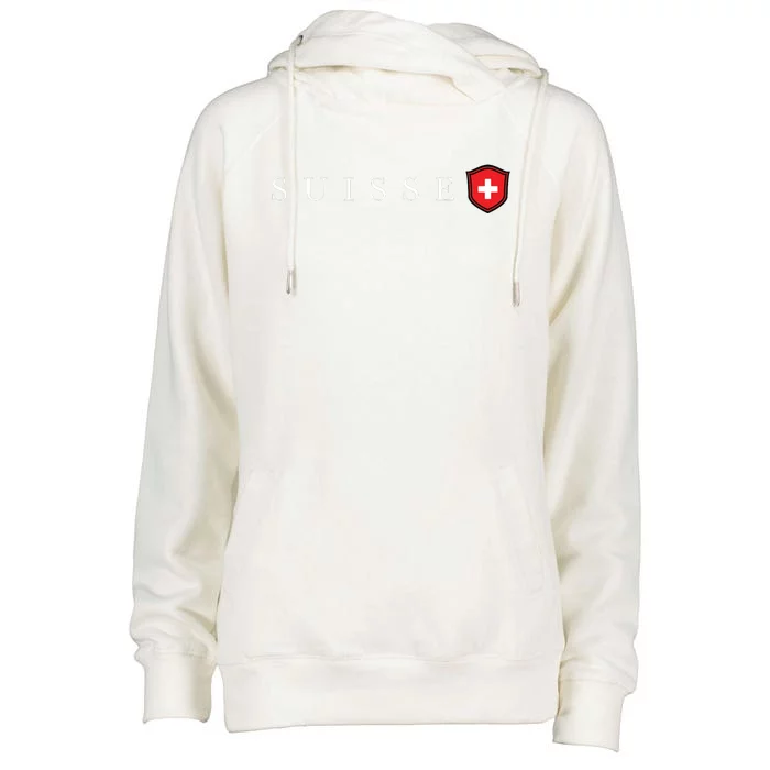 Switzerland Swiss Emblem Suisse Womens Funnel Neck Pullover Hood