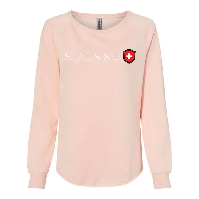 Switzerland Swiss Emblem Suisse Womens California Wash Sweatshirt