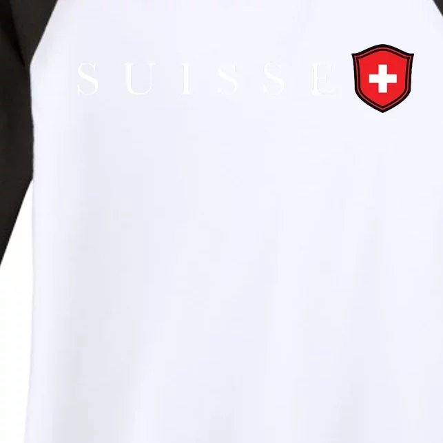 Switzerland Swiss Emblem Suisse Women's Tri-Blend 3/4-Sleeve Raglan Shirt