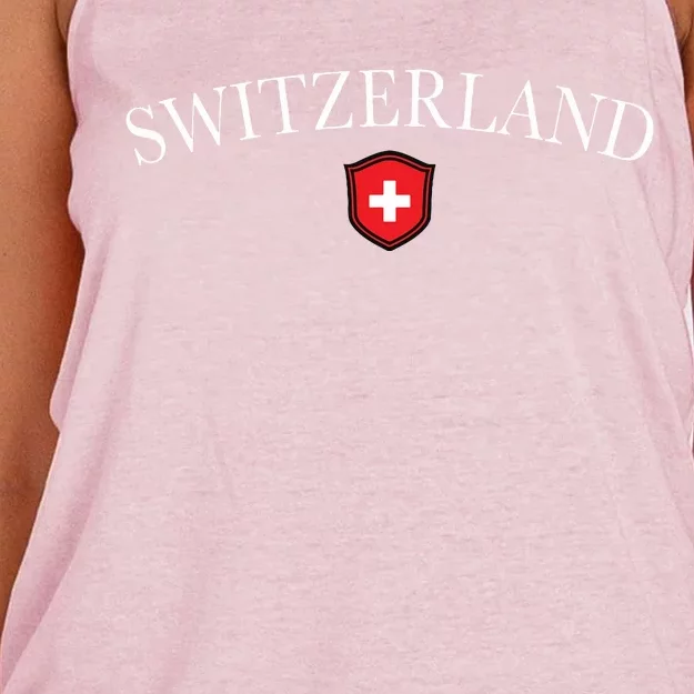 Switzerland Swiss Emblem Women's Knotted Racerback Tank