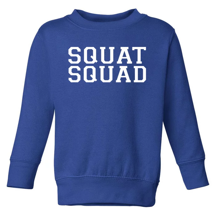 Squat Squad Exercise Gym Black Collegiate Cute Gift Toddler Sweatshirt