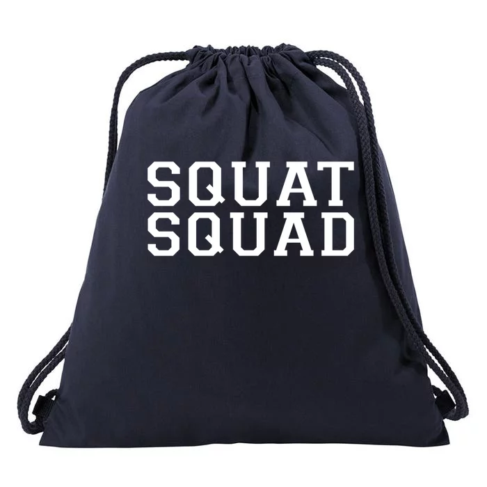 Squat Squad Exercise Gym Black Collegiate Cute Gift Drawstring Bag