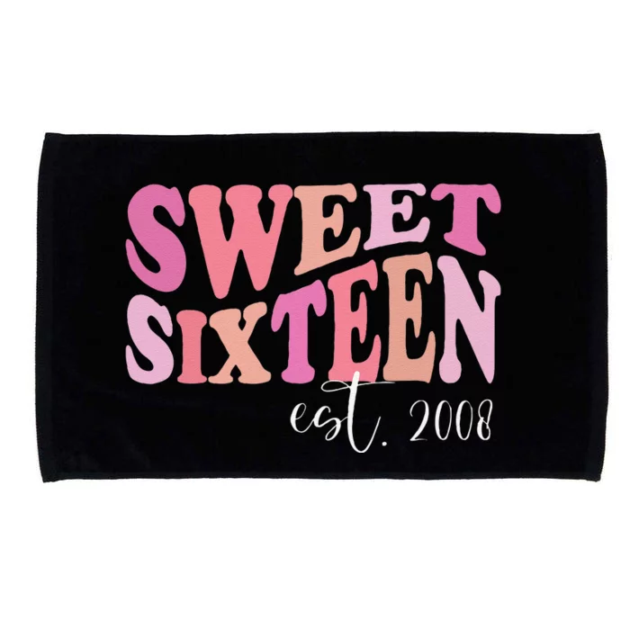 Sweet Sixteen Est 2008 Cute Birthday For Daughter Microfiber Hand Towel