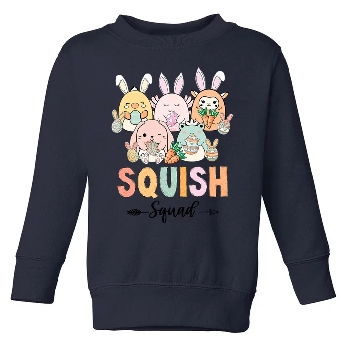 Squish Squad Easter Day Squishmallow Easter Cute Bunny Toddler Sweatshirt