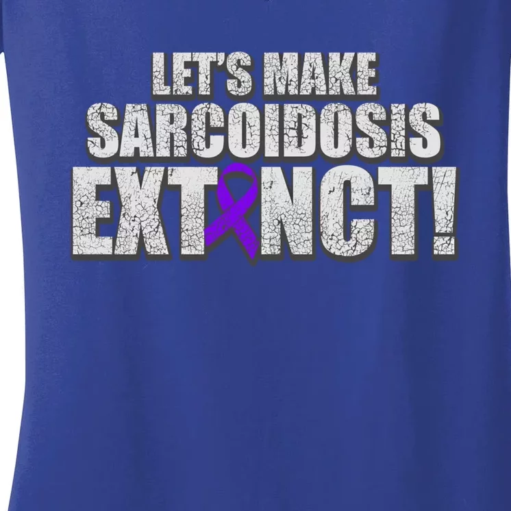 Sarcoidosis Survivor Extinction Awareness Warrior Gift Women's V-Neck T-Shirt