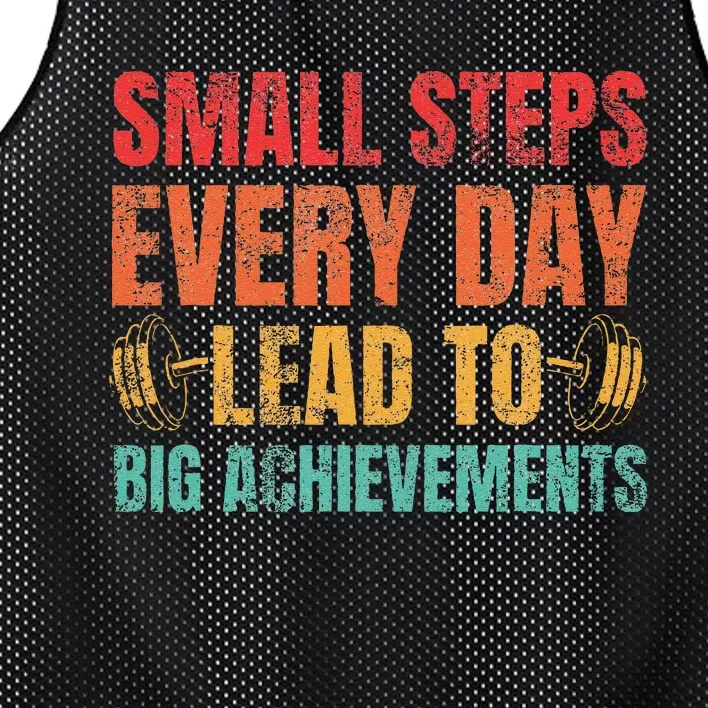 Small Steps Every Day Lead To Big Achievements Mesh Reversible Basketball Jersey Tank