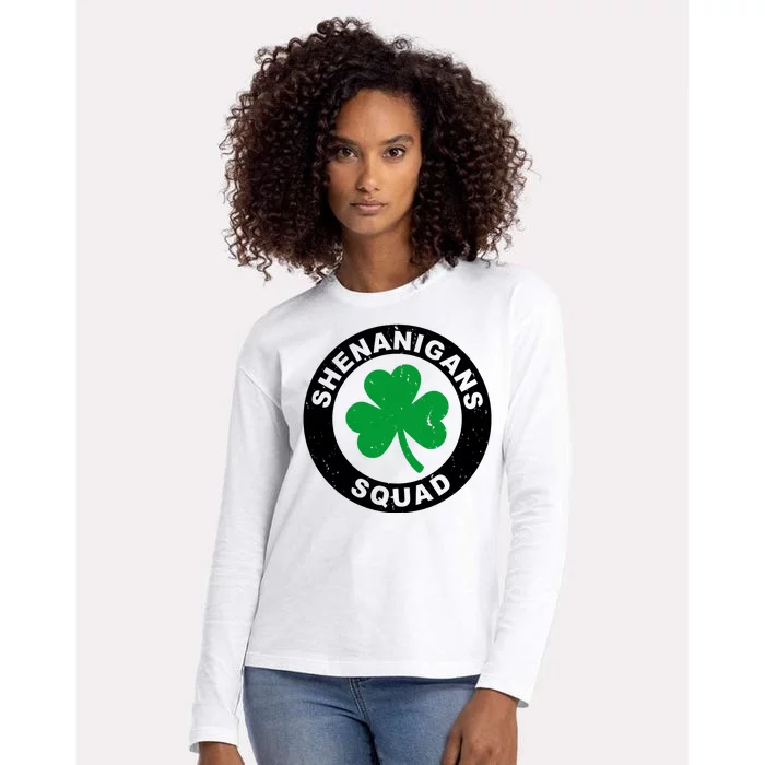 Shenanigans Squad Funny St PatrickS Day Party Womens Cotton Relaxed Long Sleeve T-Shirt