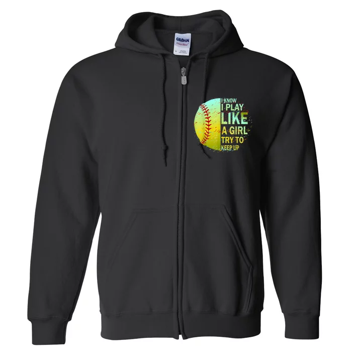 Softball Shirts For Girls | Softball TShirt Full Zip Hoodie