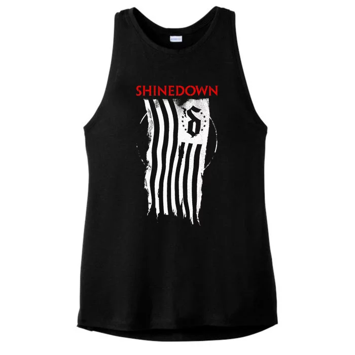 Shinedown Shredded Flag Ladies Tri-Blend Wicking Tank