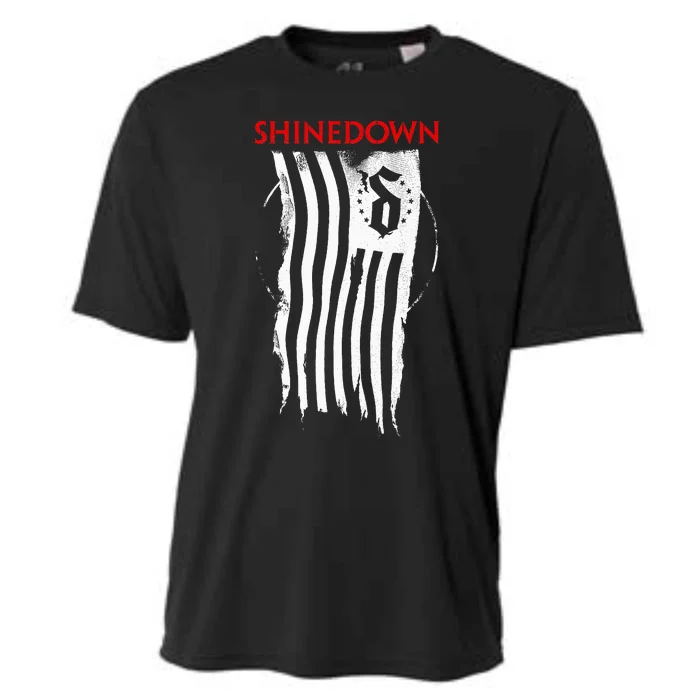 Shinedown Shredded Flag Cooling Performance Crew T-Shirt