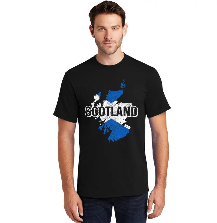 Scotland Scottish Flag Map Pride Tall T-Shirt