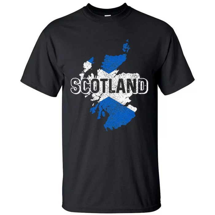 Scotland Scottish Flag Map Pride Tall T-Shirt