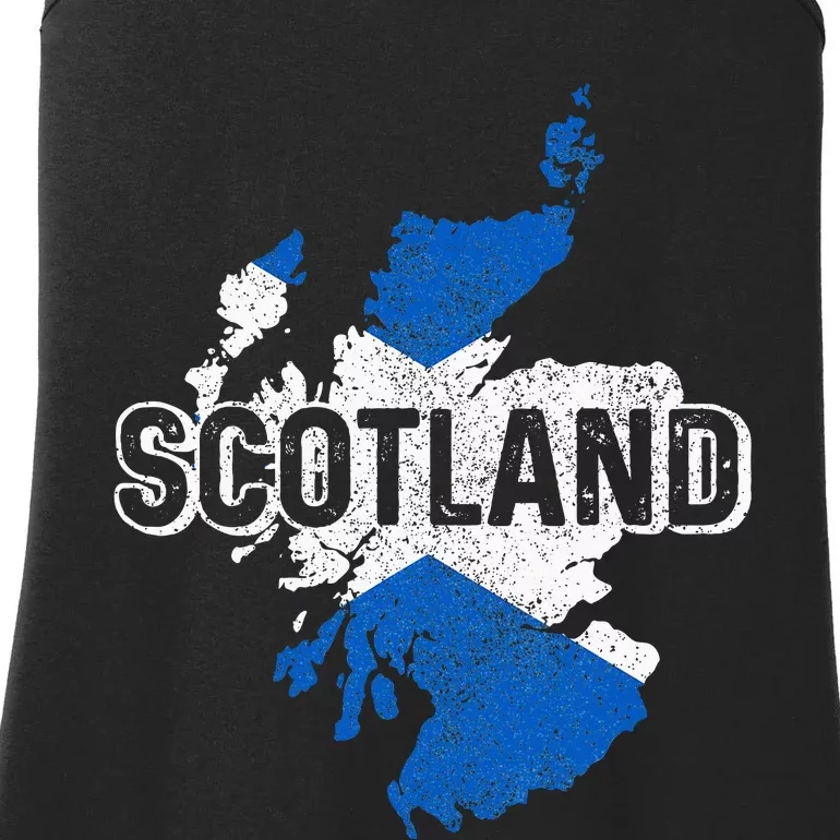 Scotland Scottish Flag Map Pride Ladies Essential Tank