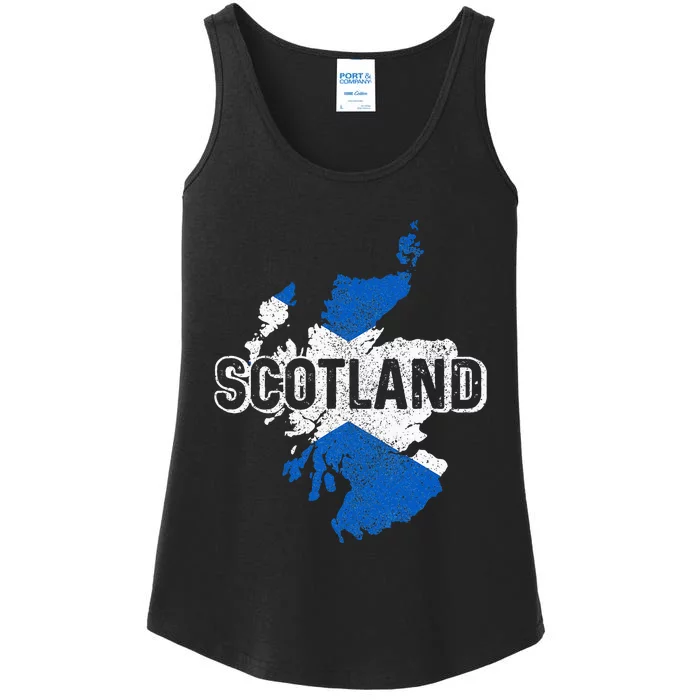 Scotland Scottish Flag Map Pride Ladies Essential Tank