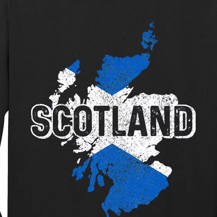 Scotland Scottish Flag Map Pride Tall Long Sleeve T-Shirt