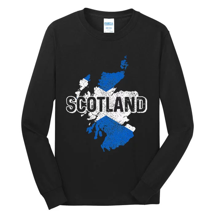 Scotland Scottish Flag Map Pride Tall Long Sleeve T-Shirt