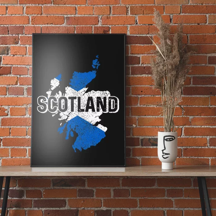 Scotland Scottish Flag Map Pride Poster