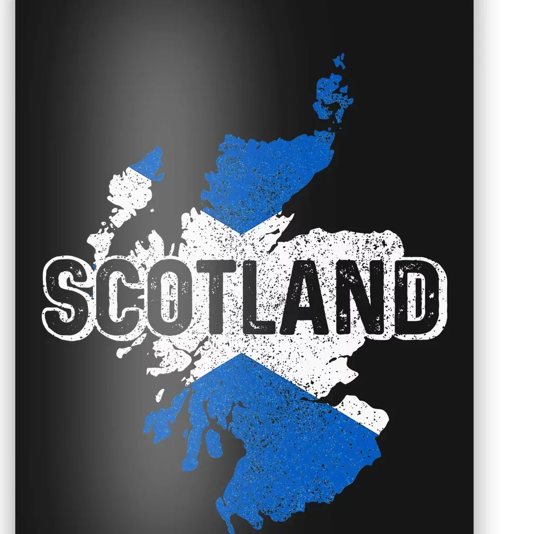 Scotland Scottish Flag Map Pride Poster