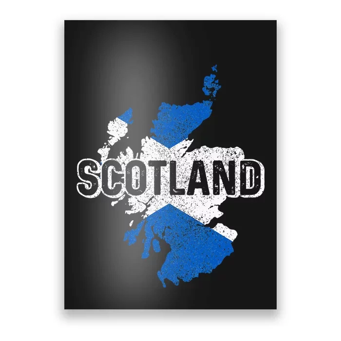 Scotland Scottish Flag Map Pride Poster