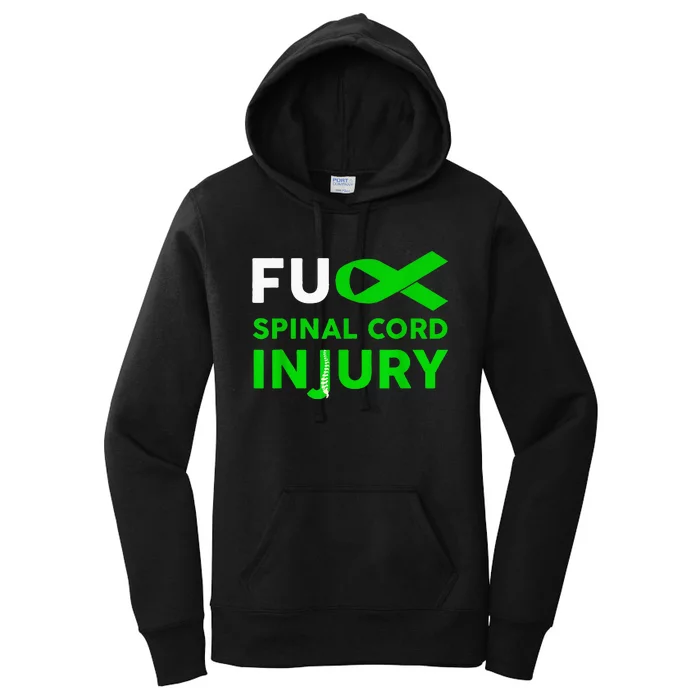 Support Survivor Fuck Spinal Cord Injury Awareness Women's Pullover Hoodie