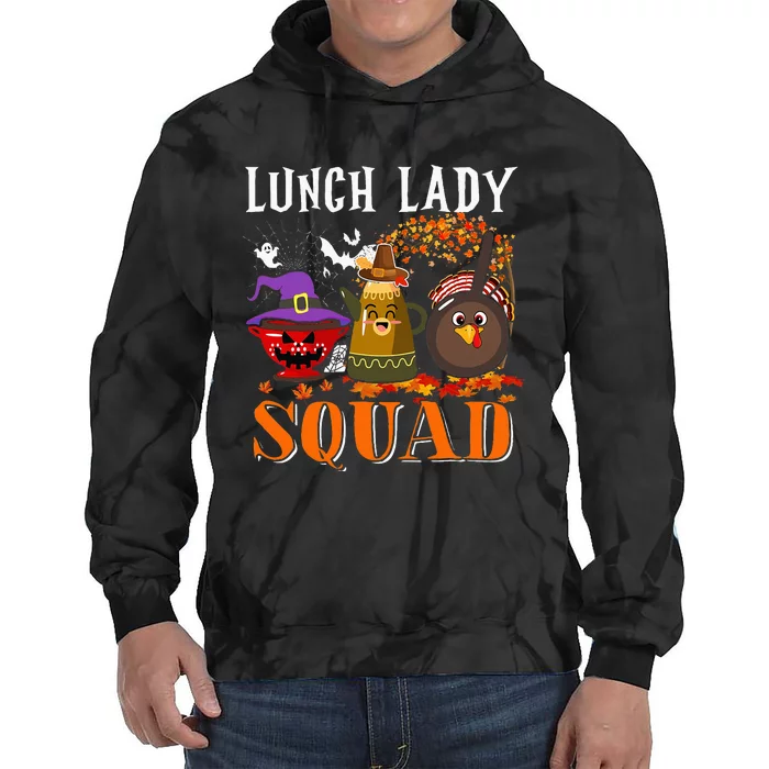 Spooky Squad Festive Ghosts for Thanksgiving & Halloween Tie Dye Hoodie